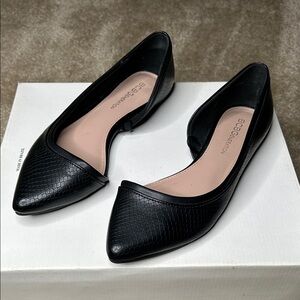 BCBGeneration Black Textured Flats